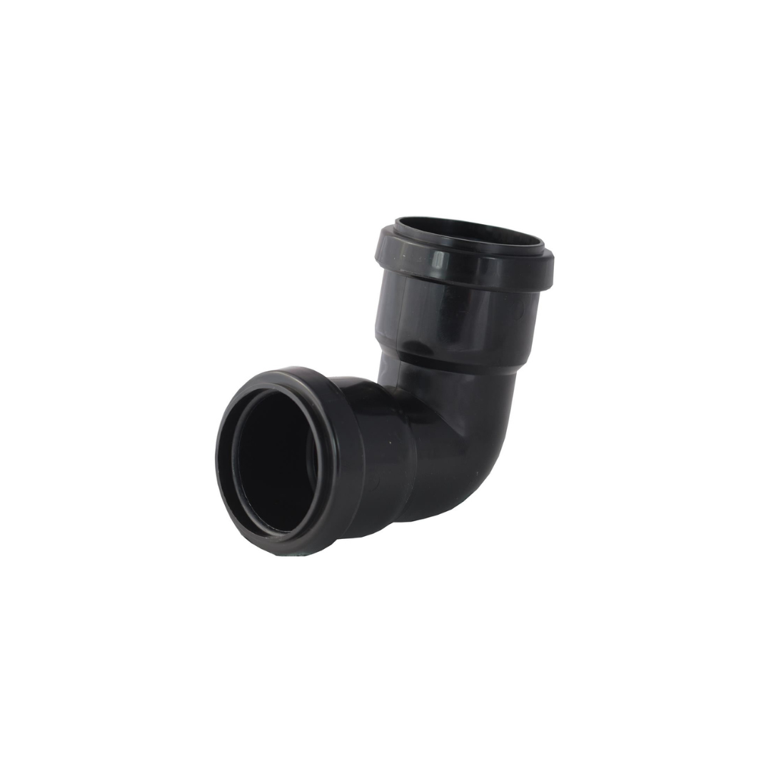 Waste Push Fit 40mm 90 Degree Bend Black