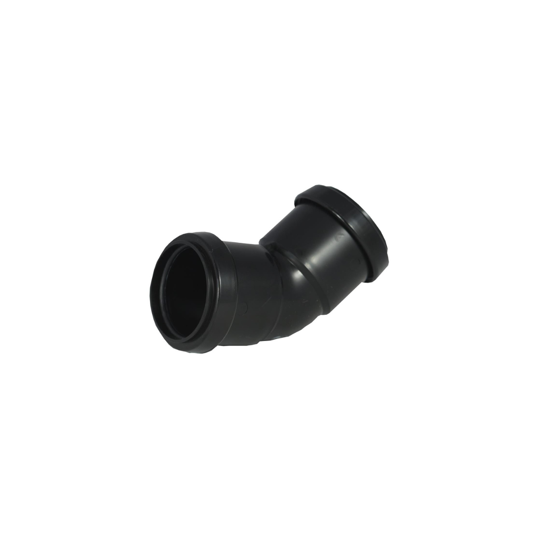 Waste Push Fit 32mm 45 Degree Bend Black
