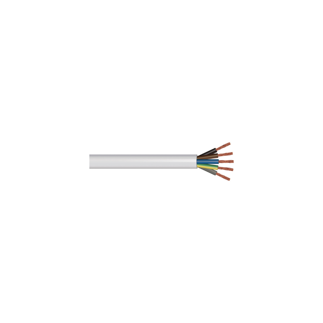 5 Core Heat Resistant Flex Cable White (Sold per M)