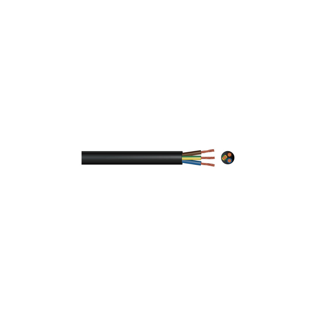 2183Y 3 Core Flex 0.75mm Cable Black (Sold per M)