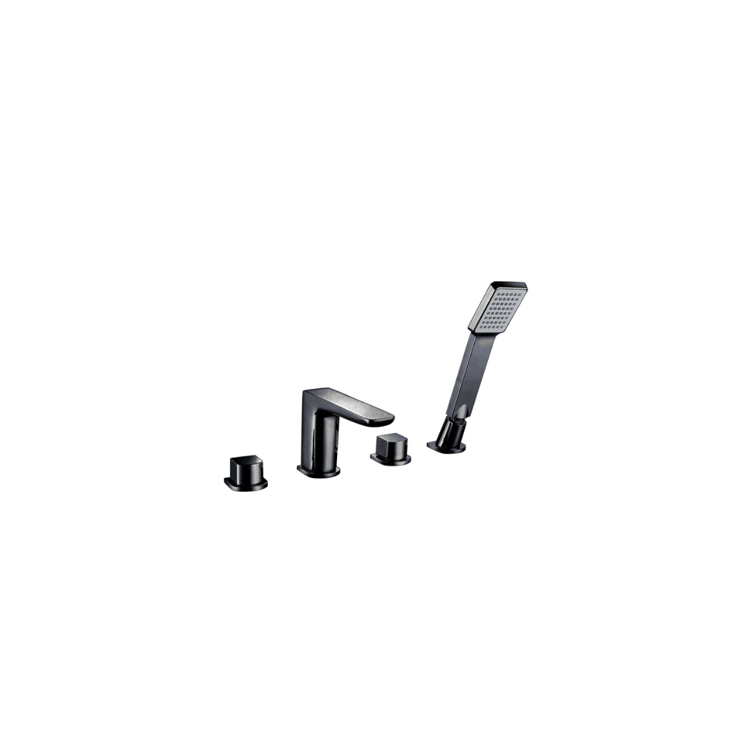 Muro Black 4 Hole Bath Mixer