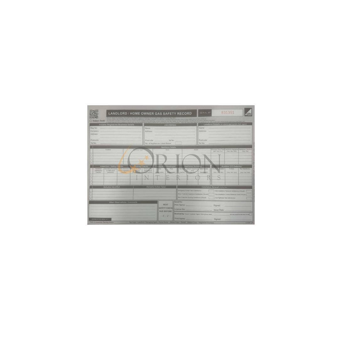 Landlord Gas Safety Report Pad