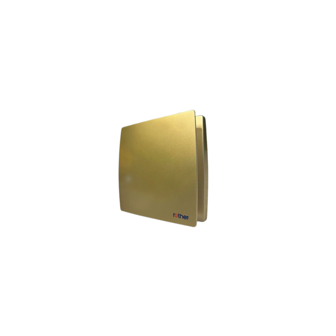 Brushed Brass Extractor Fan - Quiet Bathroom Fan with Timer - Rother 12W 100M3/H Air Delivery