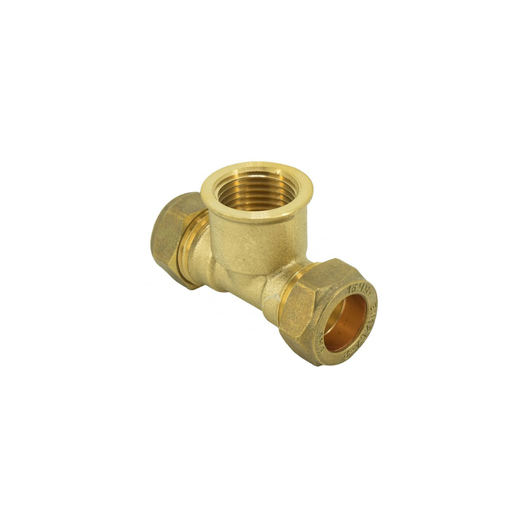 Compression 15mm x 15mm x 1/2" Tee