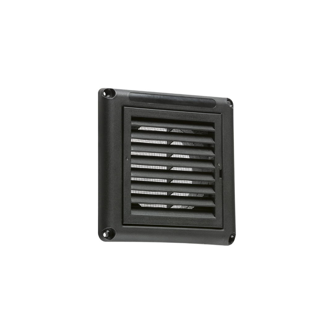 100mm/4 inch Extractor Fan Grille with Fly Screen - Black
