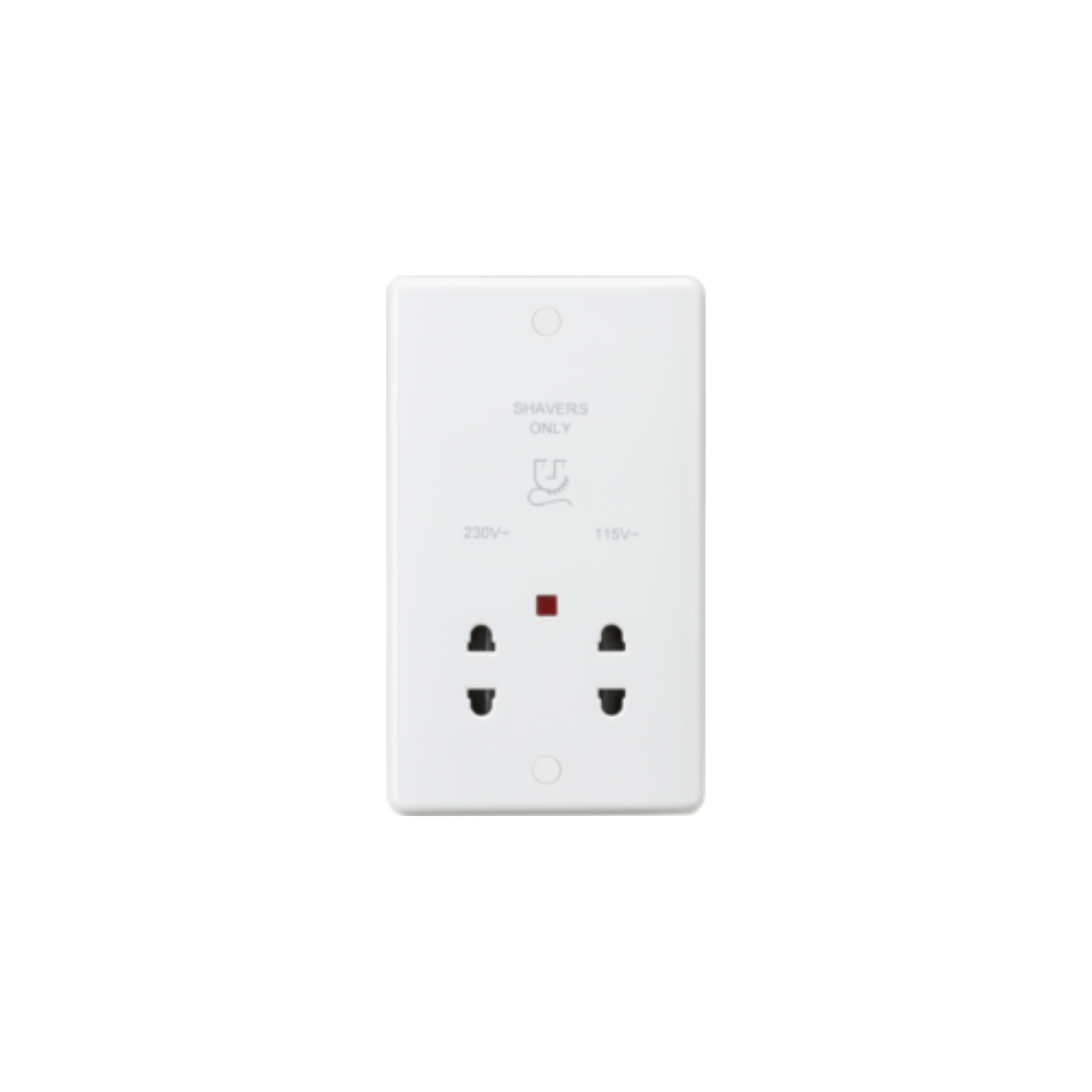 115/230V Dual Voltage Shaver Socket with Neon