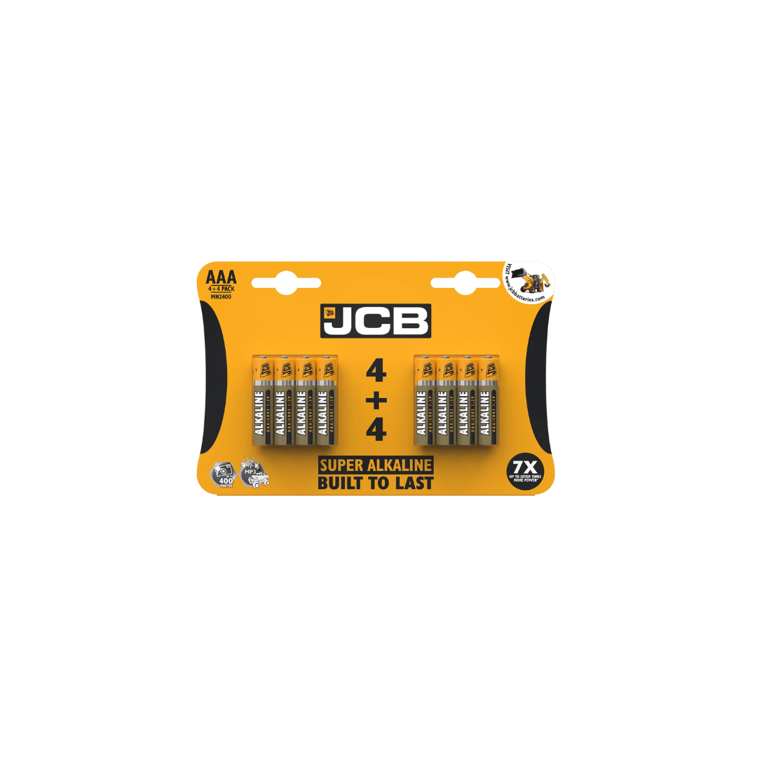 JCB 8 Pack AAA Super Alkaline Batteries 1.5V