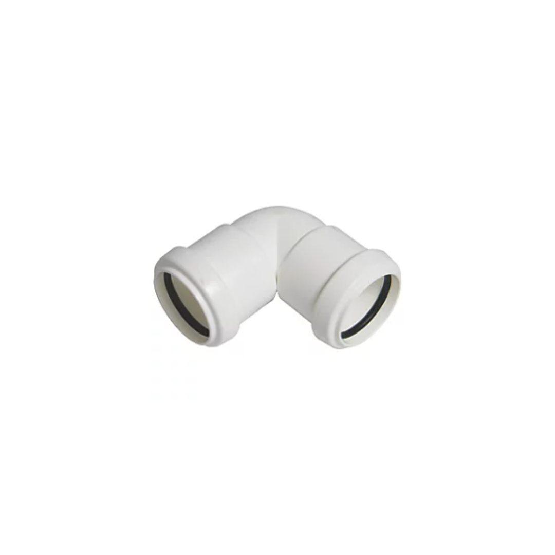Waste Push Fit 32mm 90 Degree Bend White