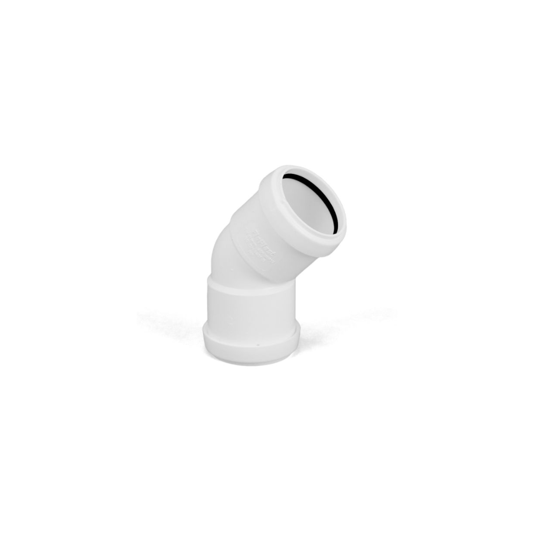 Waste Push Fit 32mm 45 Degree Bend White