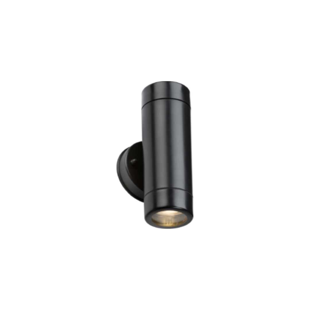 Knightsbridge Outdoor Light EAMON - 230V IP54 GU10 Polycarbonate Up/Down Wall Light Black