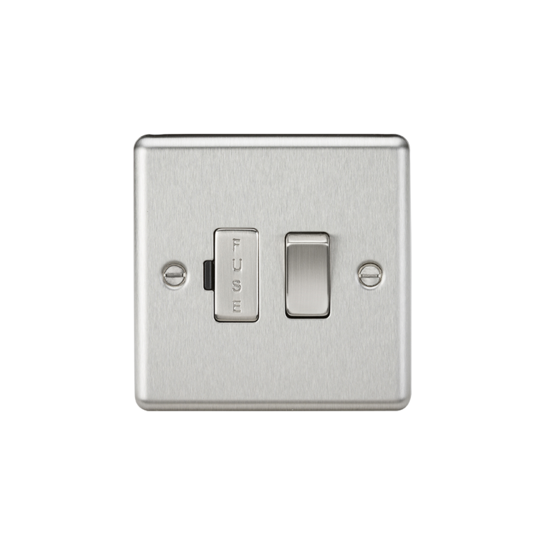 13A Switched Fused Spur Unit - Brushed Chrome