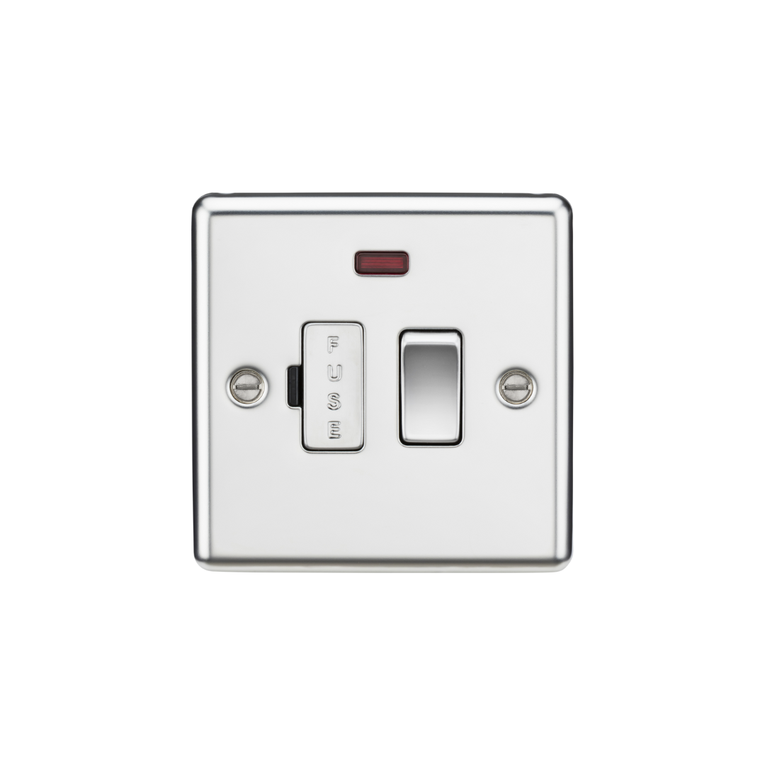 13A Switched Fused Spur Unit with Neon - Polished Chrome