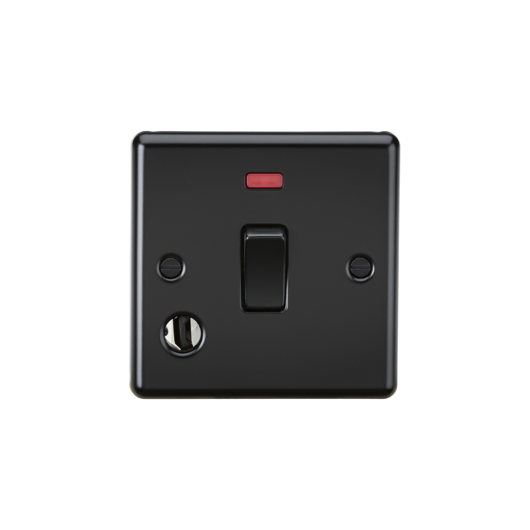 20A 1G DP Switch with Neon & Flex Outlet - Matt Black