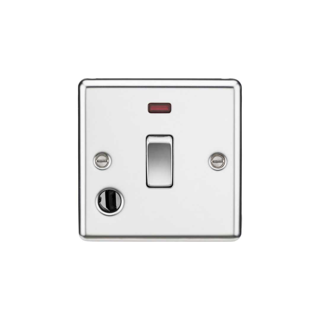 20A 1G DP Switch with Neon & Flex Outlet - Polished Chrome