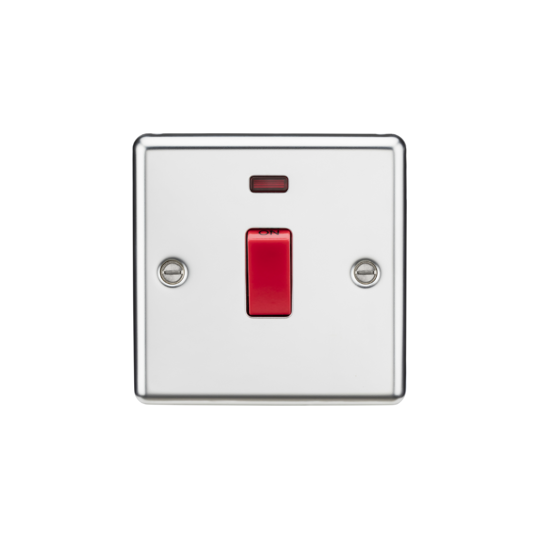 45A DP Switch with Neon (1G size) - Polished Chrome