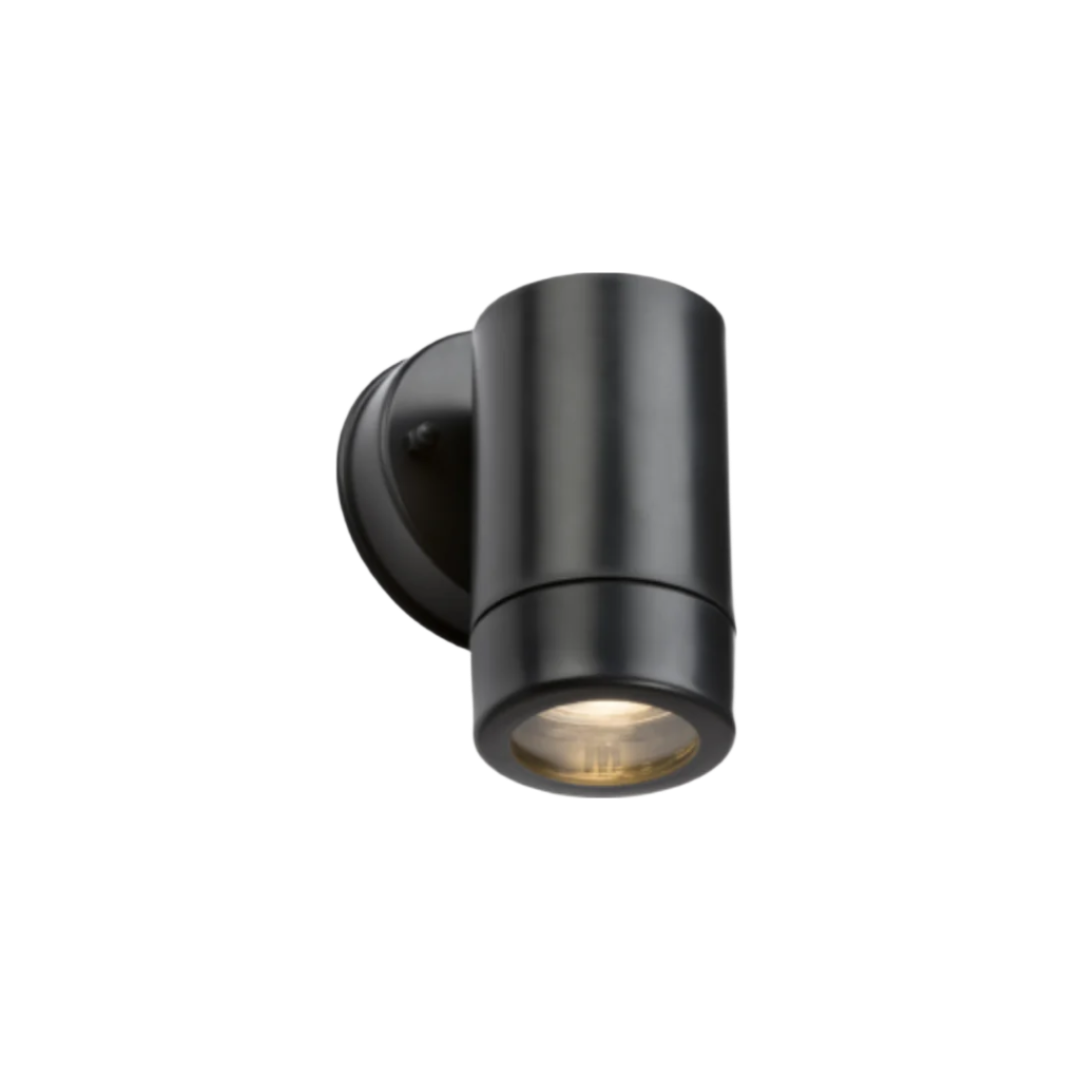 Knightsbridge Outdoor Light EAMON - 230V IP54 GU10 Polycarbonate Single Wall Light Black