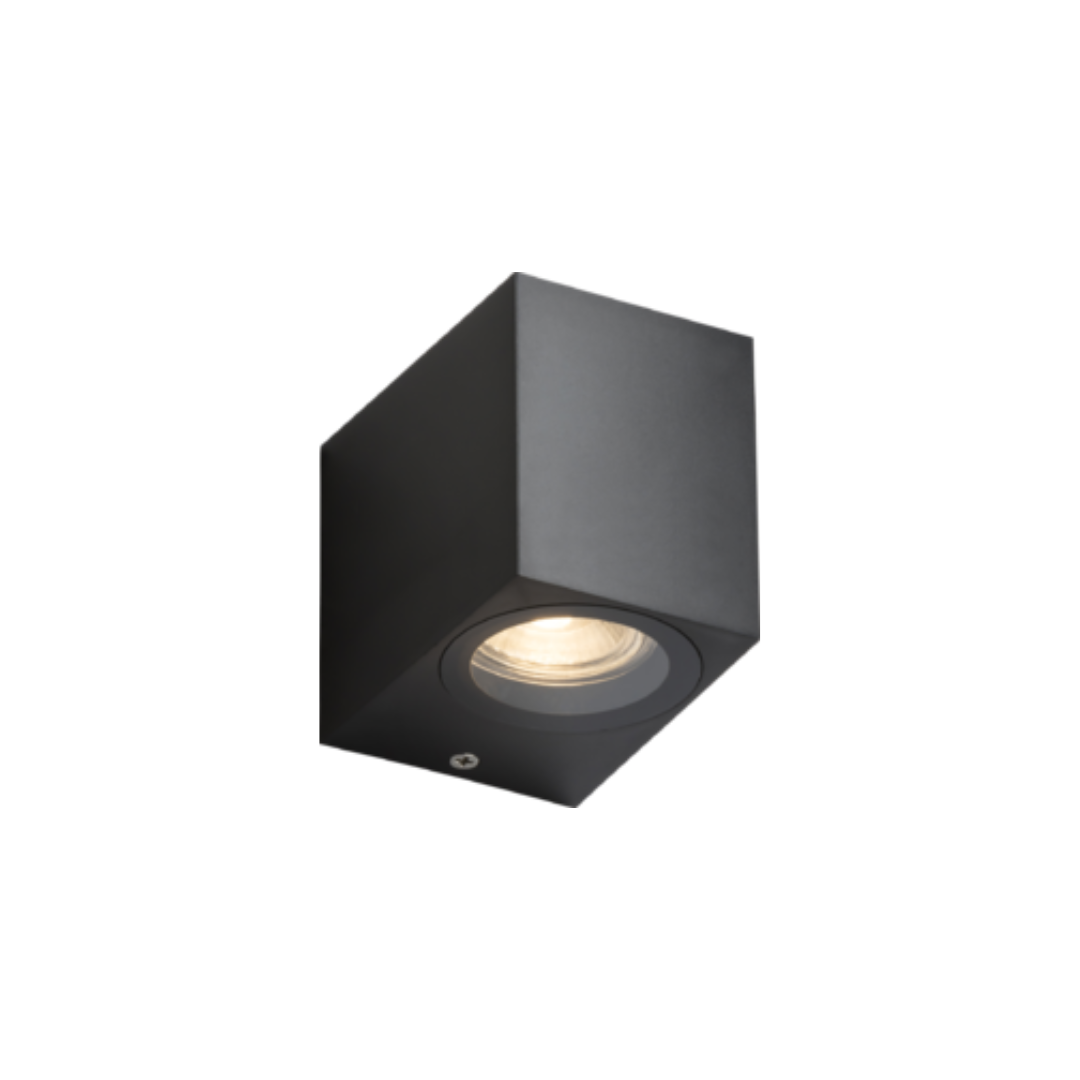 Knightsbridge Outdoor Light ALANA - 230V IP65 GU10 Polycarbonate Single Wall light - Black