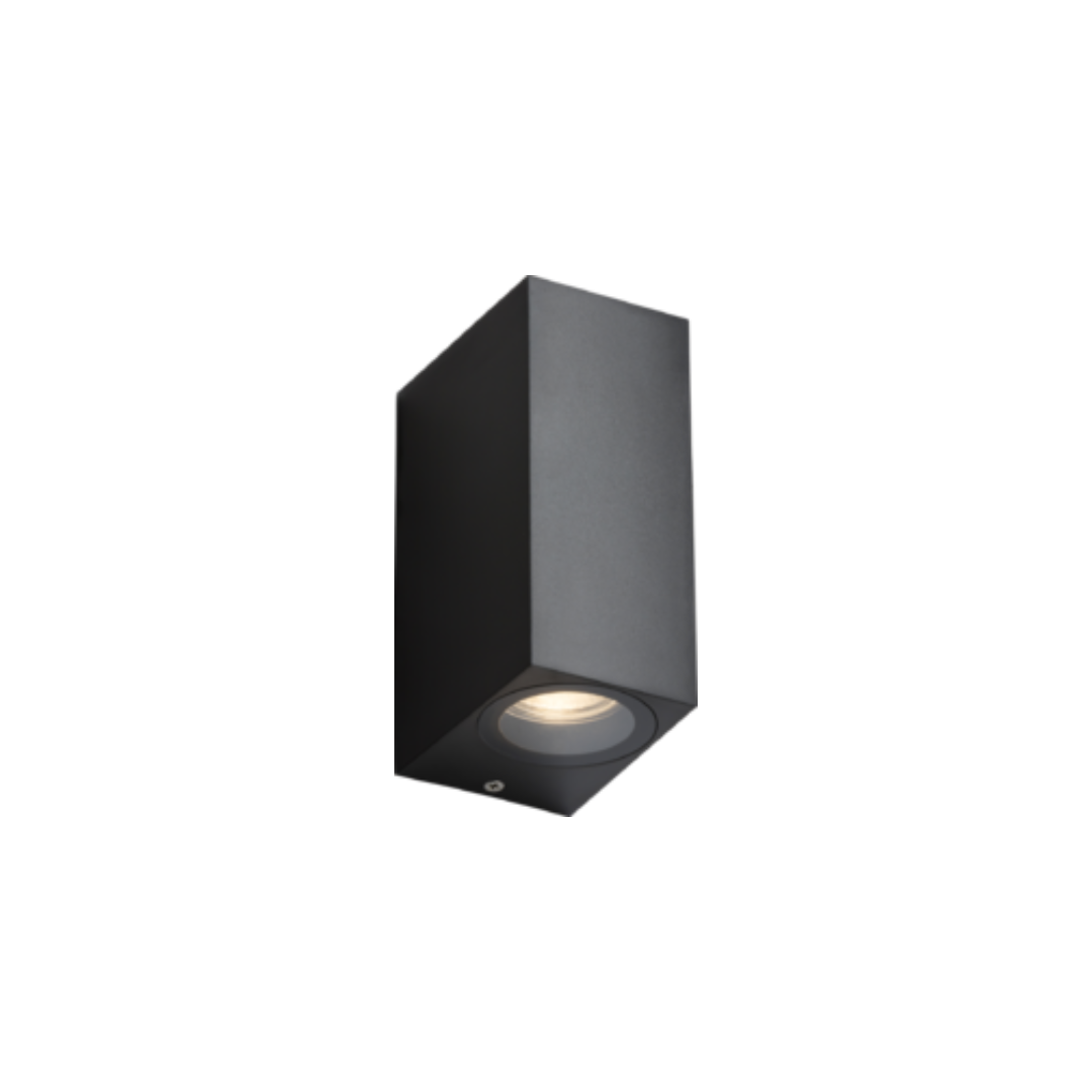 Knightsbridge Outdoor Light  ALANA - 230V IP65 GU10 Polycarbonate Up/Down Wall light - Black